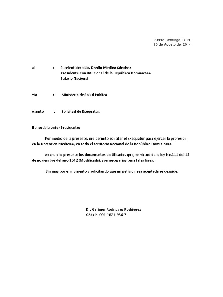 Solicitud de Exequátur en RD | PDF