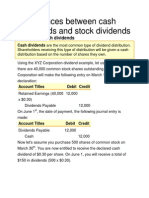 Differences Between Cash Dividends and Stock Dividends