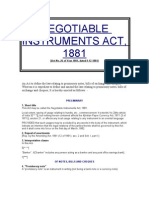Business Law - NEGOTIABLE INSTRUMENT ACT