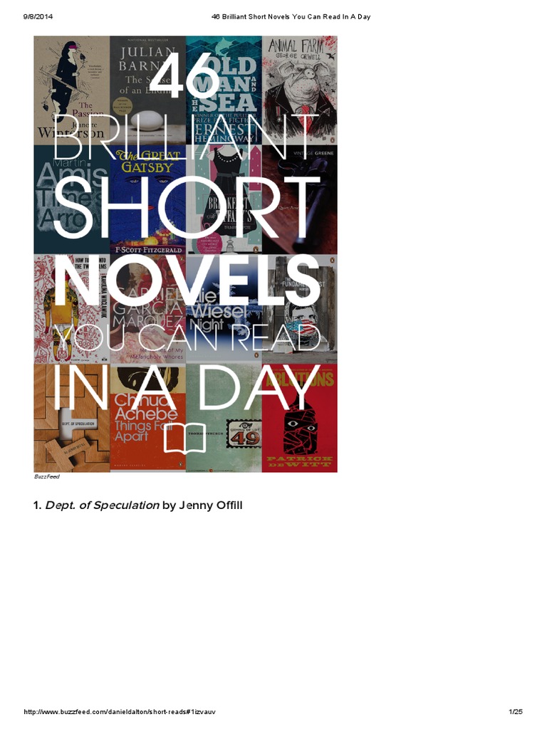 46 Brilliant Short Novels You Can Read in A Day PDF Novella The