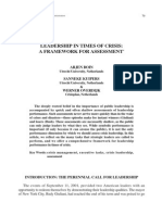 Boin, A., Kuipers, S. & Overdijk, W. (2013) - Leadership in Times of Crisis: A Framework For Assessment