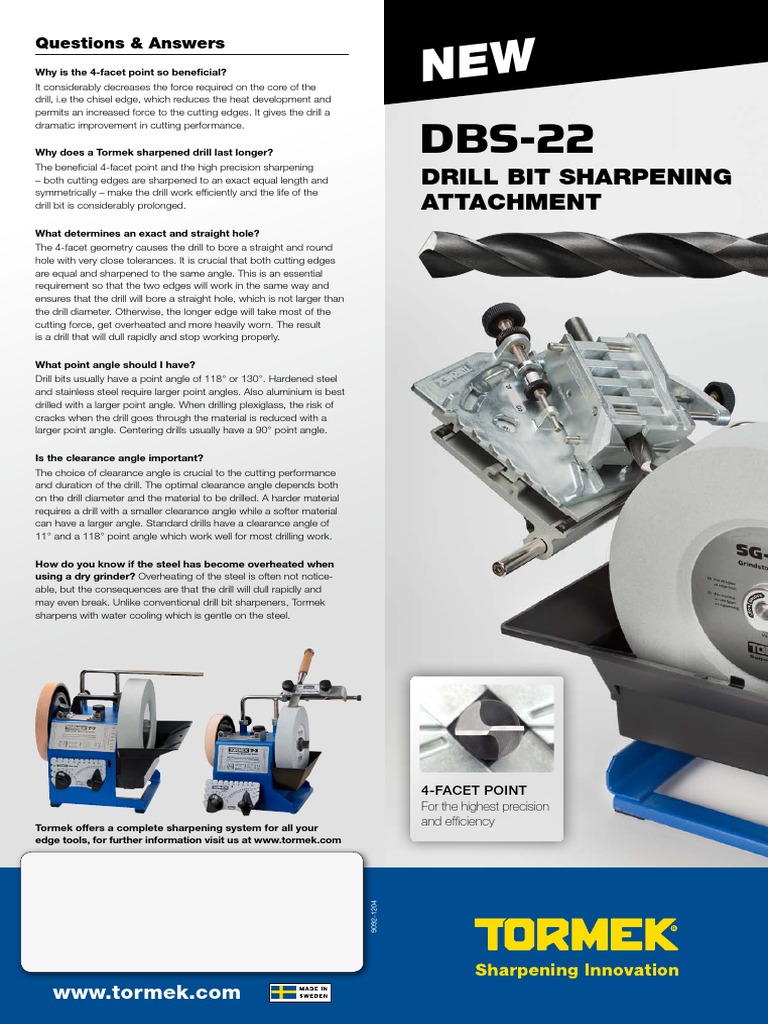 Drill Bit Sharpening Tormek System PDF Drill Drilling