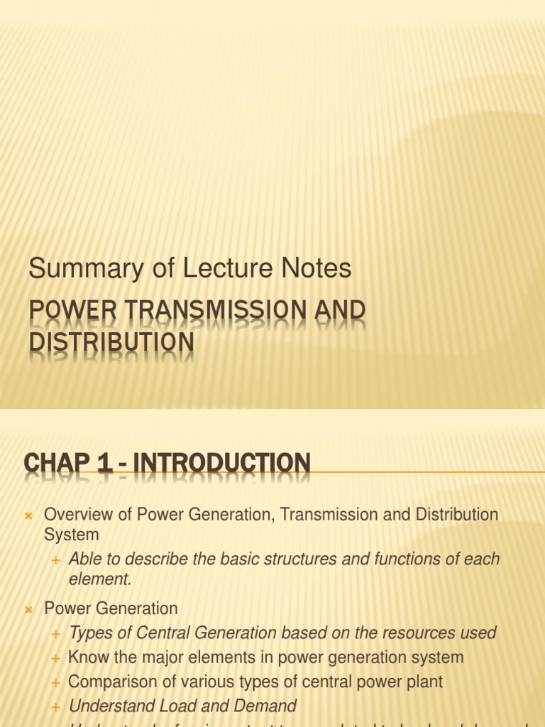 Power Transmission and Distribution Overview | PDF | High Voltage ...