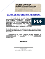 Carta de Referencia Personal Doris Correa