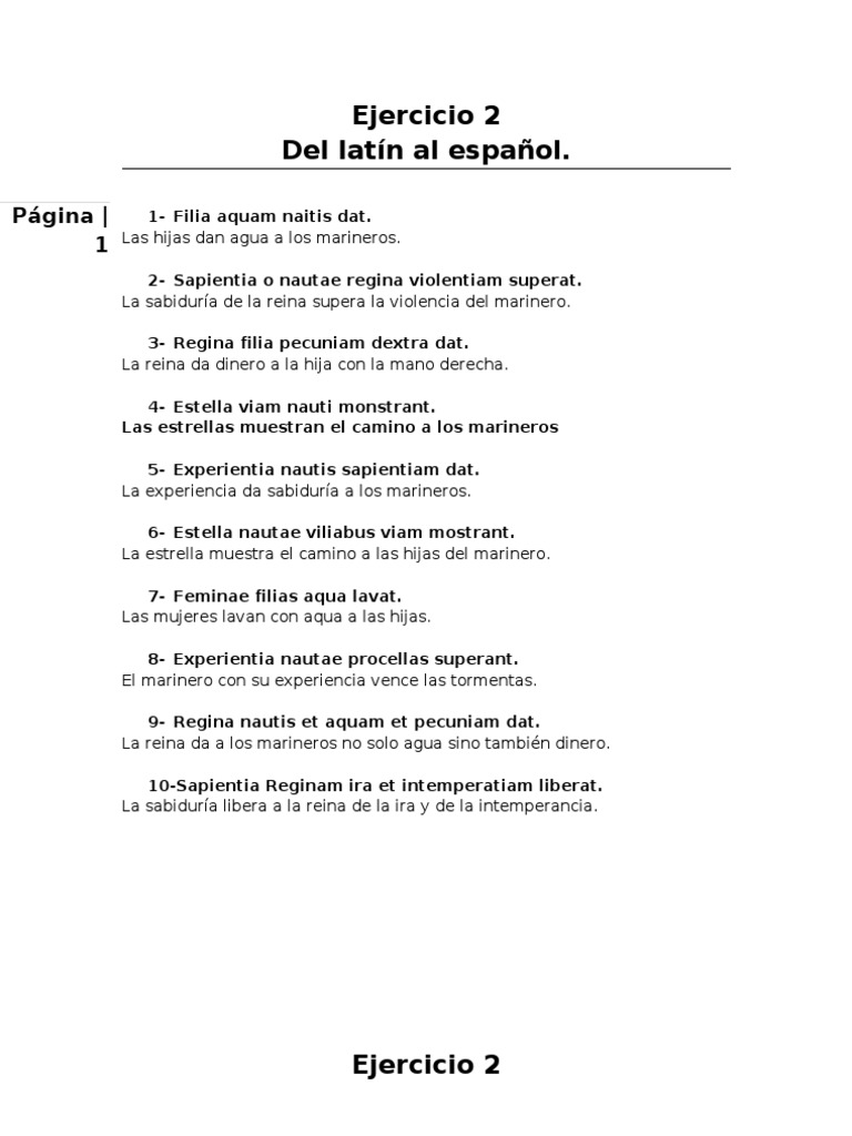 Ejercicio 2 DE LATIN