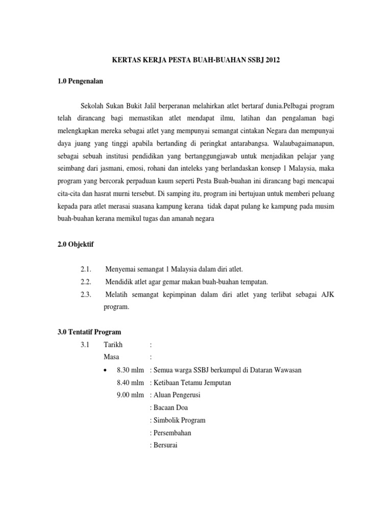 Contoh Kertas Kerja Pdf