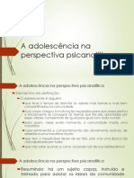 A Adolescência Na Perspectiva Psicanalítica