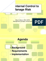 Using Internal Control To Manage Risk: Mary C. Braun, CPA, CGFM Management Concepts, Incorporated