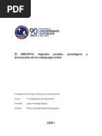 Download El MMORPG Aspectos Sociales Psicologicos y Emocionales de los videojuegos online by Renzo Gerardo Rosello Murgueytio SN24050607 doc pdf