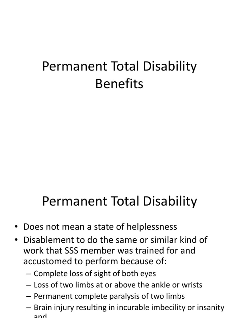 Permanent Total Disability Benefits Guide | PDF | Social Security ...
