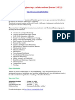 Mechanical Engineering: An International Journal (MEIJ) : Scope & Topics