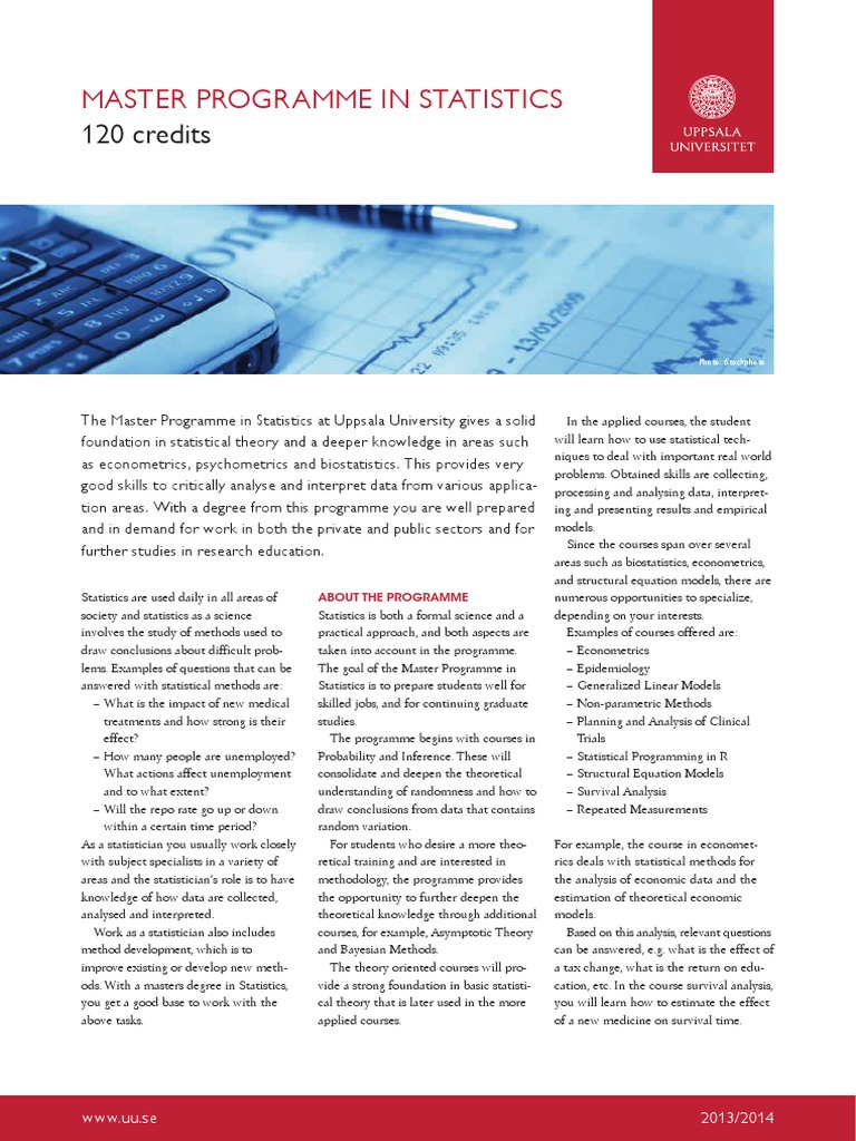 Master’s in Statistics at Uppsala University | PDF | Academic Degree ...