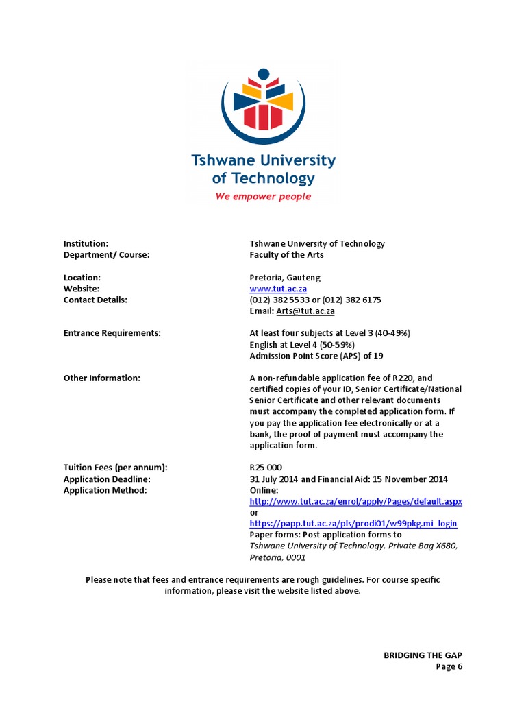 TUT 2024 Application Guidelines | PDF | University And College ...