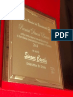 Simona Cavalu 2014 Award of Romanian Society of Biomaterials