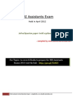 RBI Assistants Exam Previous Year Solved Paper