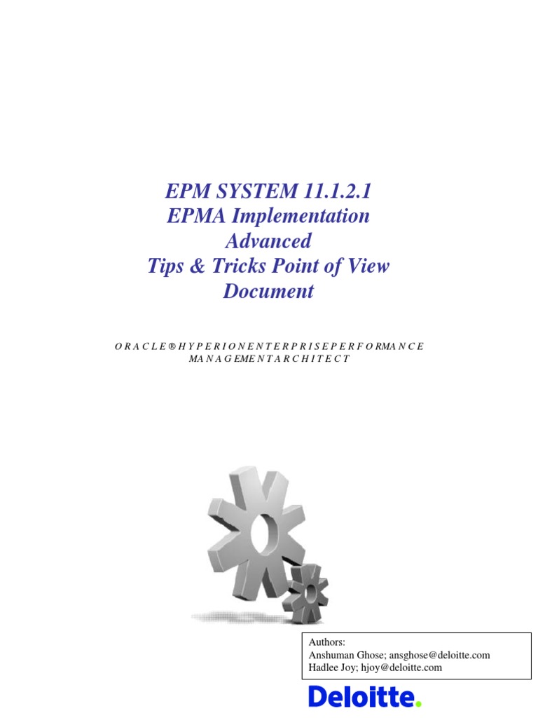 EPMA Implementation Advanced Tips N Tricks POV Document | PDF ...