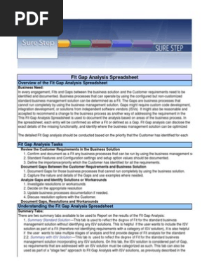 Copy Of Fit Gap Analysis Workbook Customer Relationship Management Business Process