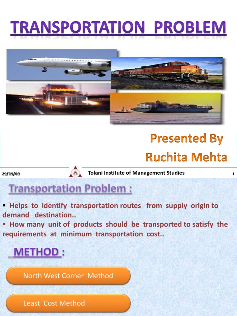 Transportation Cost Optimization Methods | PDF