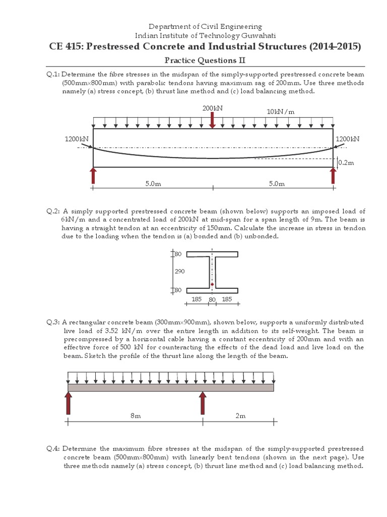 Prestressed Concrete Practice Questions