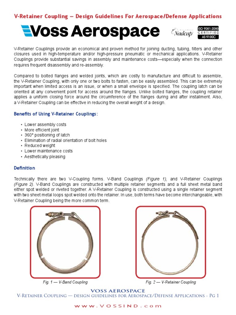 Design Guidelines For V Retainer Couplings Rev 0414 PDF Rivet Screw