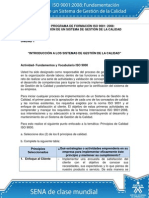 Actividad de Aprendizaje - Fundamentos y Vocabulario ISO 9000