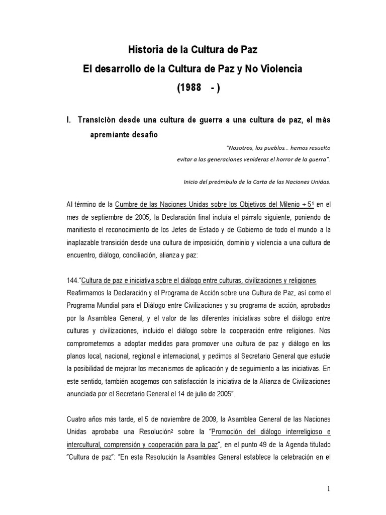 Historia de la Cultura de Paz en Guatemala | PDF | Tolerancia ...
