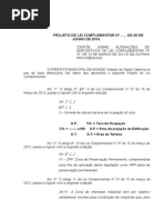 Projeto de Lei Complementar Nº Altera e Acrescenta Alguns Dispositivos Da Lei Complementar Nº 37-2012
