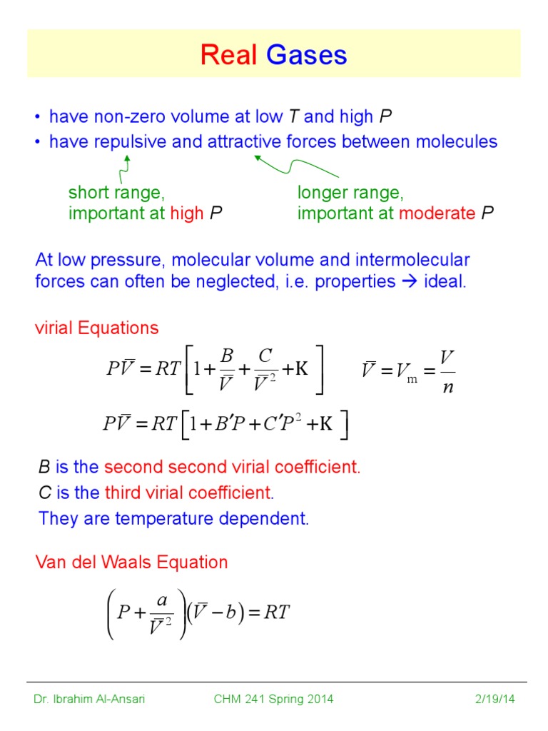 Understanding Real Gases and Their Properties | PDF | Mathematical