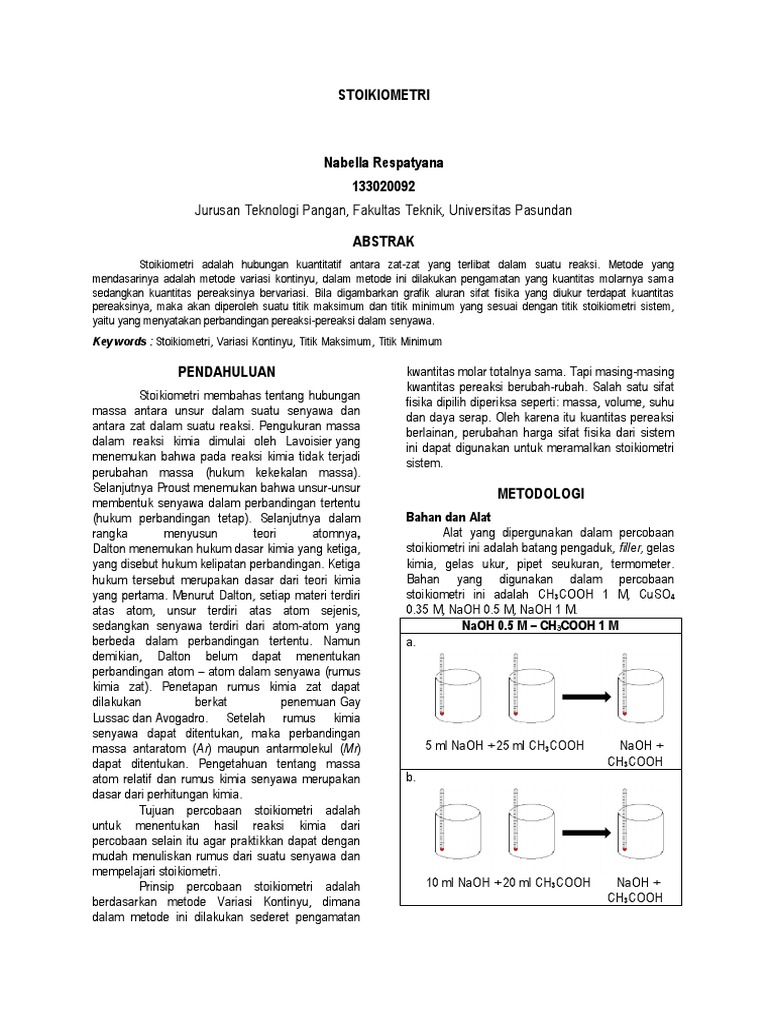 Titik Stoikiometri CuSO4 dan NaOH | PDF | Metode & Bahan Ajar ...
