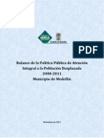 Alcaldia de Medellin_Balance Politica Publica Atencion Poblacion Desplazada 2008-2011
