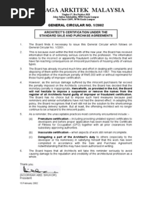 Lam General Circular No 1 2002 Pdf Architect Common Law