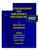 Benefits of Non - Linear Behavior in The Seismic Response of Water Storage Tanks