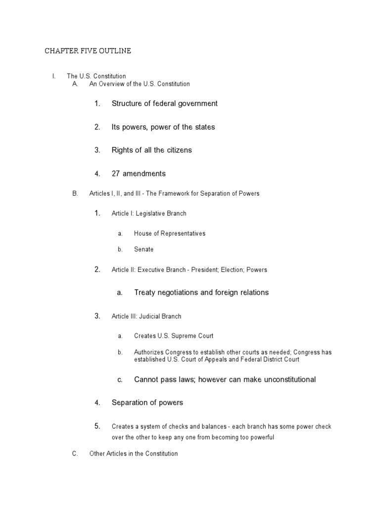 Chapter Five Outline | PDF