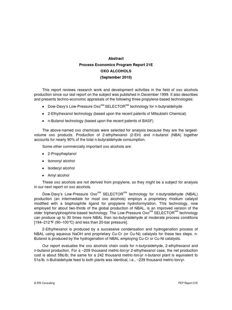 Process economics program report 262
