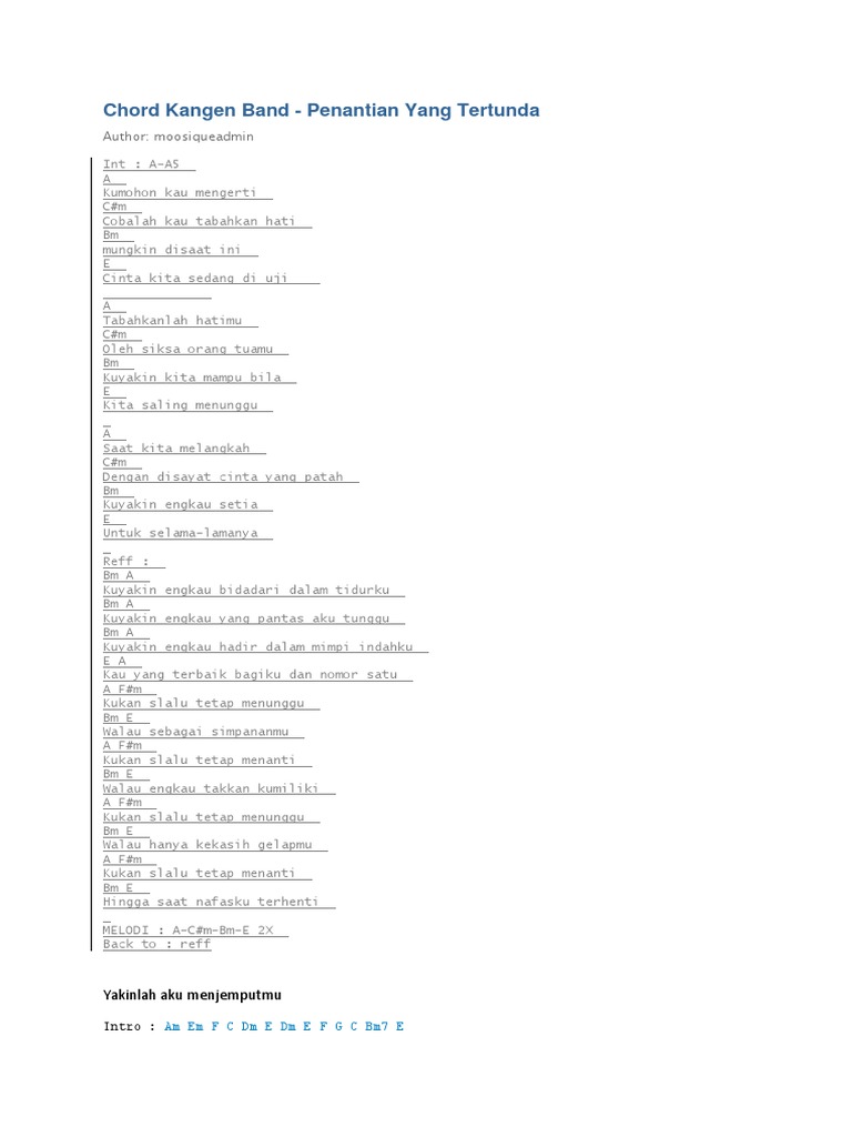 Chord Kangen Band Pdf