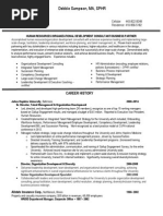 Senior Director Organization Development in Washington DC Resume Debbie Sampson