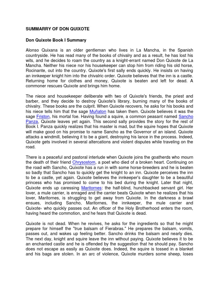 essay on don quixote