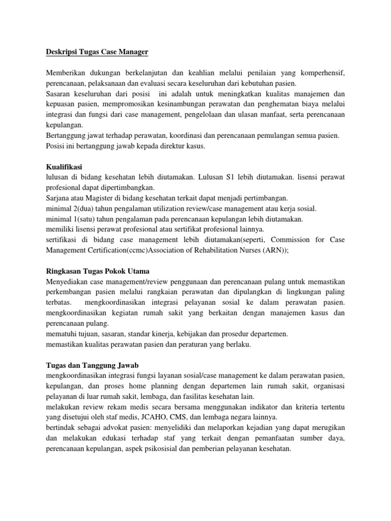Case Manager | PDF