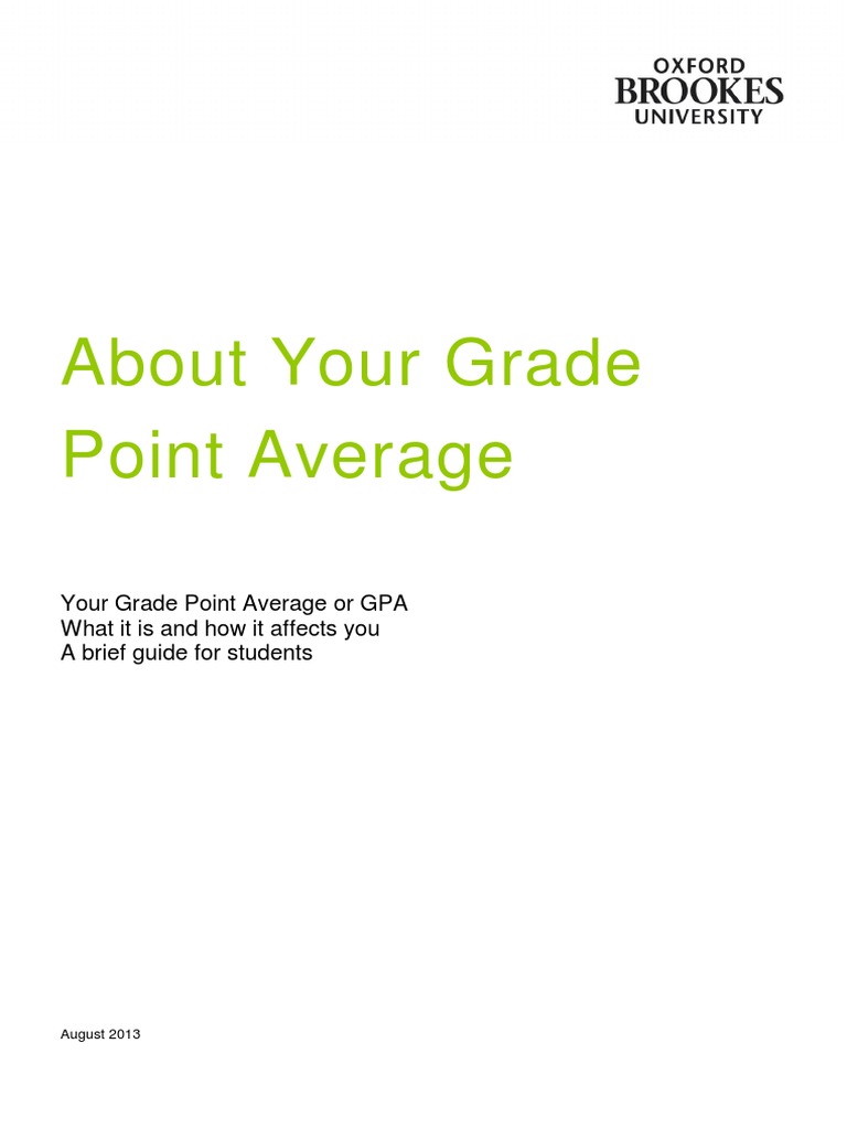 Understanding GPA at Oxford Brookes | PDF