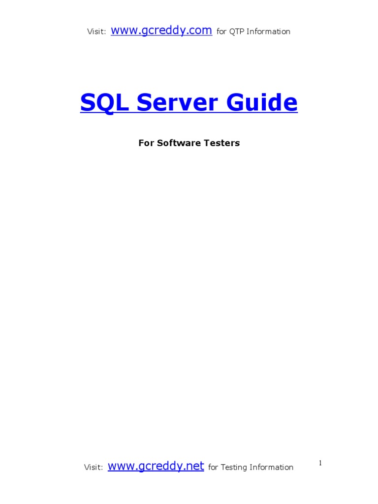 SQL Server Guide | PDF | Databases | Microsoft Sql Server