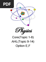 Physics Core AHL and Option