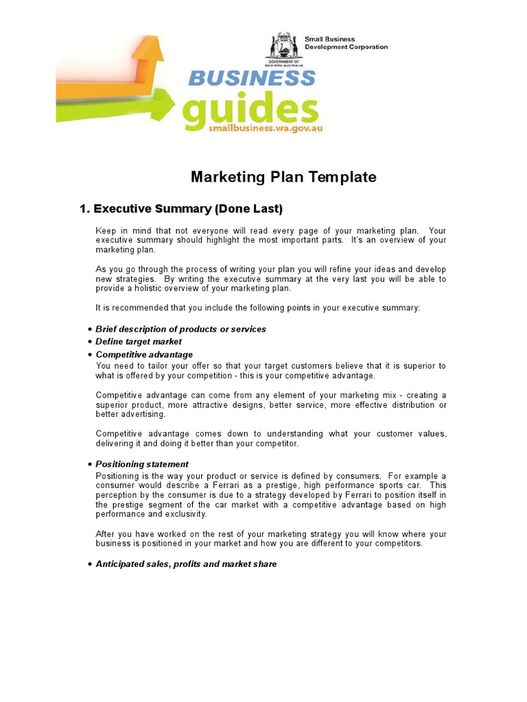 Comprehensive Marketing Plan Template | PDF