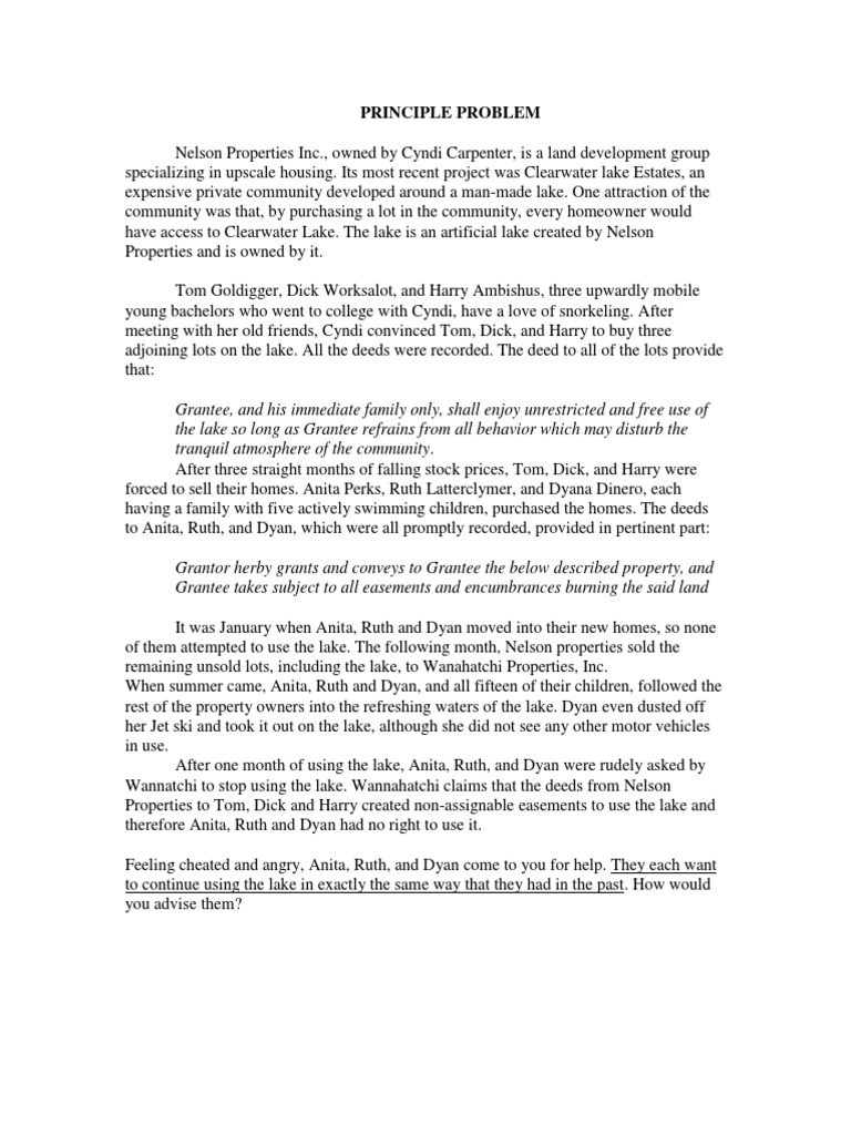 Principle Problem | PDF | Deed | Easement