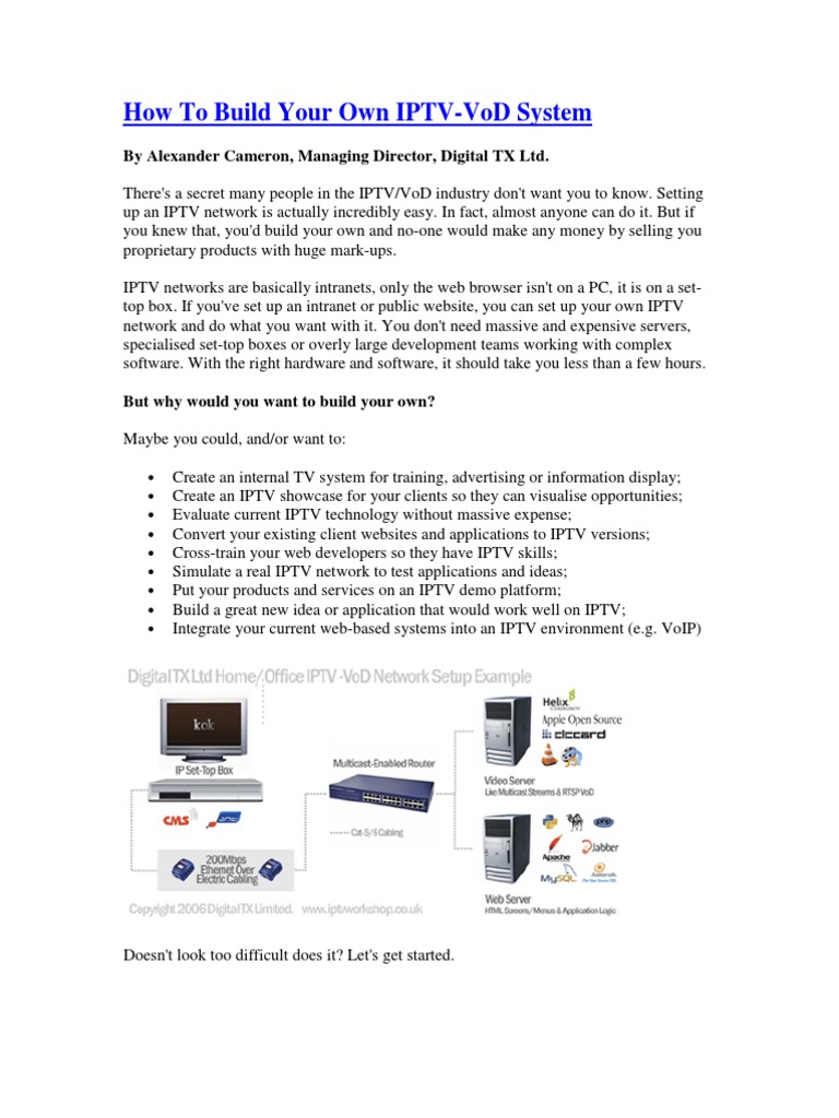 Build Your Own IPTV Streaming System | PDF | Streaming Media | Iptv