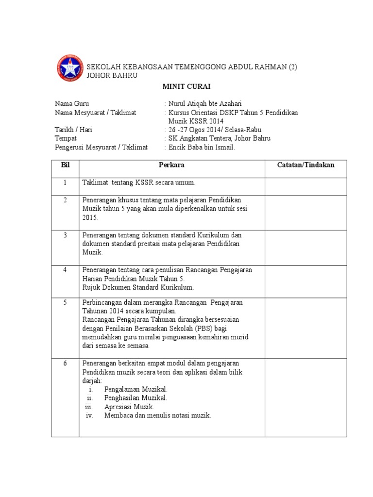 MINIT CURAI Kursus Muzik Tahun 5  PDF