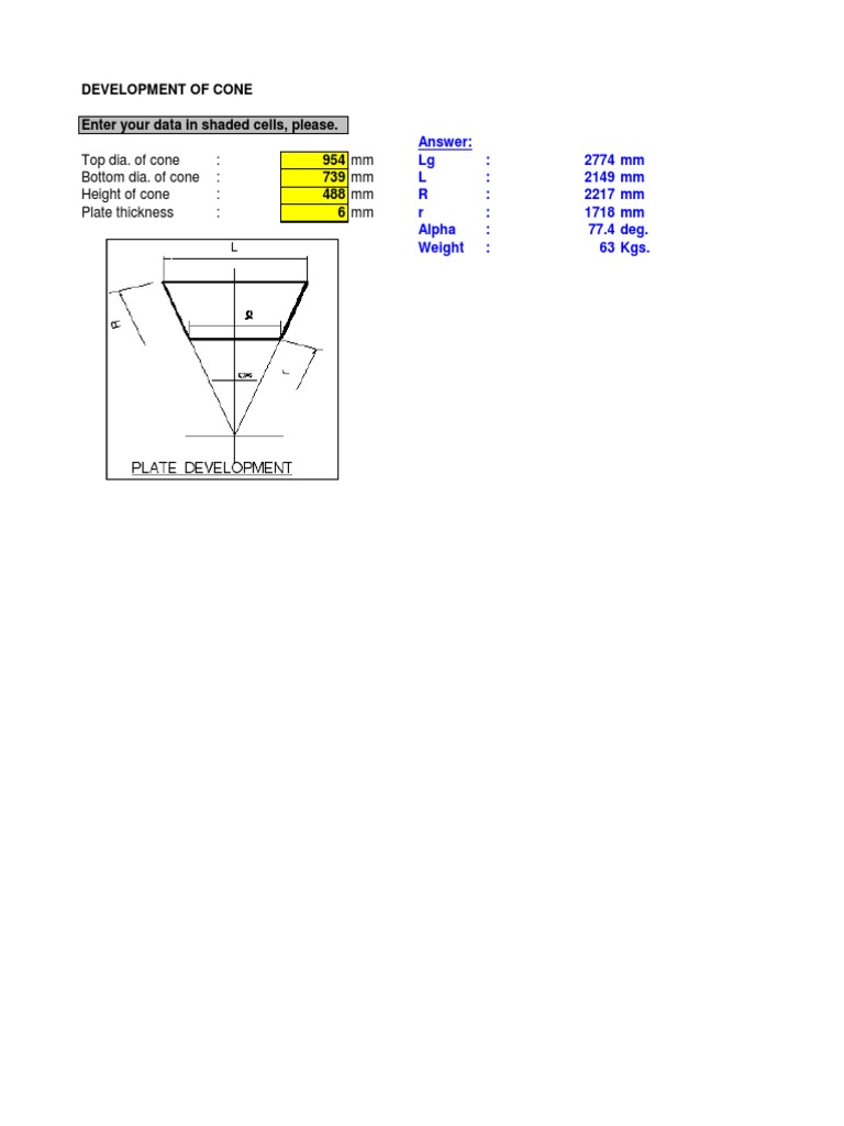 Cone Development Calculation Guide | PDF
