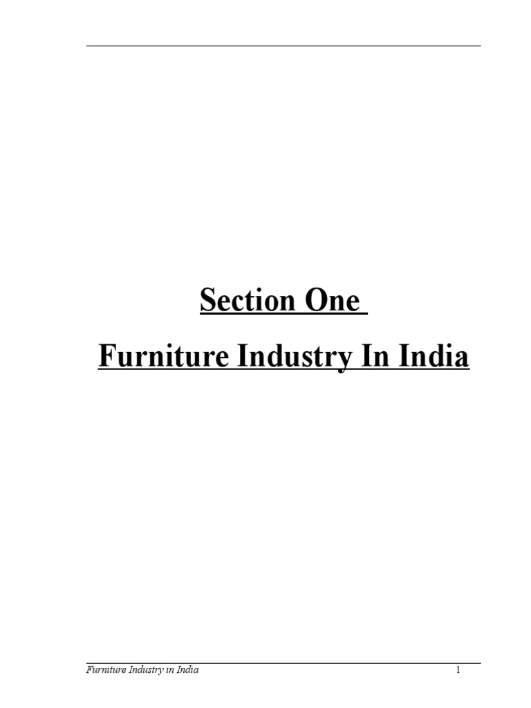 Furniture Industry in India PDF Franchising Furniture