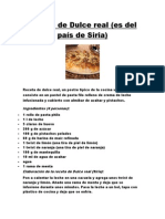 Receta de Dulce Real (Es Del País de Siria)