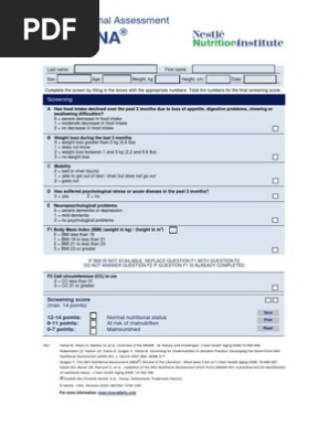 Mna Short Form Body Mass Index Weight Loss