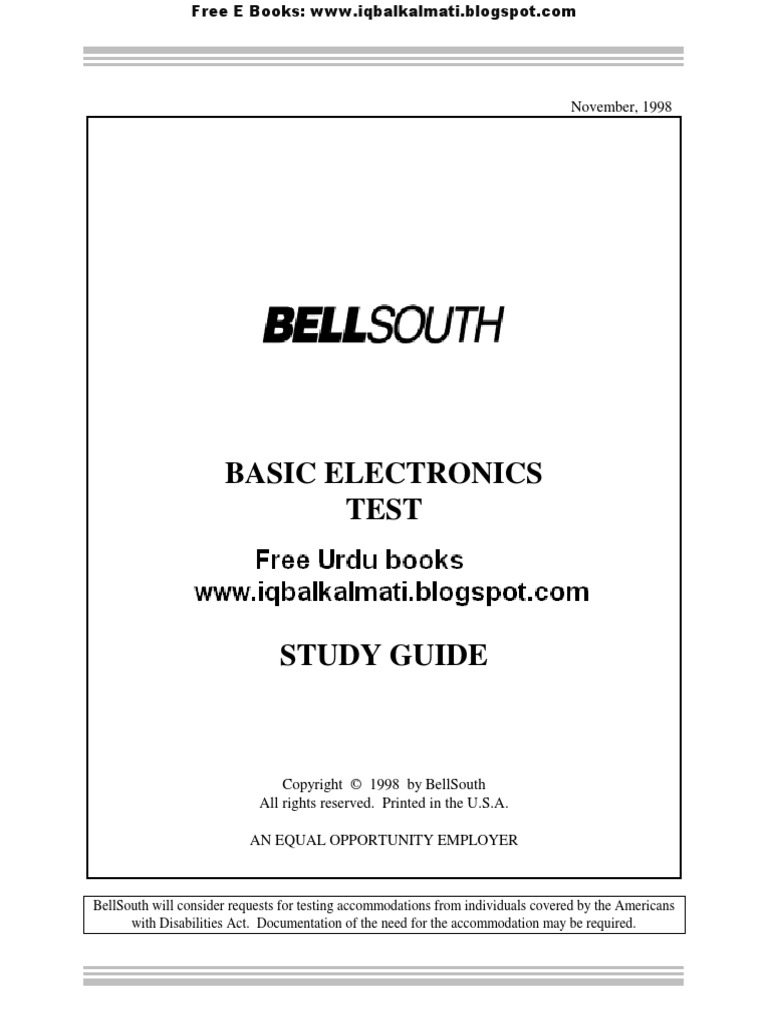 Basic Electronics Test PDF Decibel Electrical Resistance And